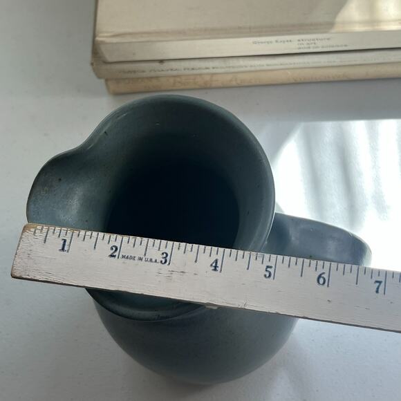 Elk Falls Pottery Blue Studio Art Pitcher Stoneware Glazed Speckled 9" - Picture 12 of 12